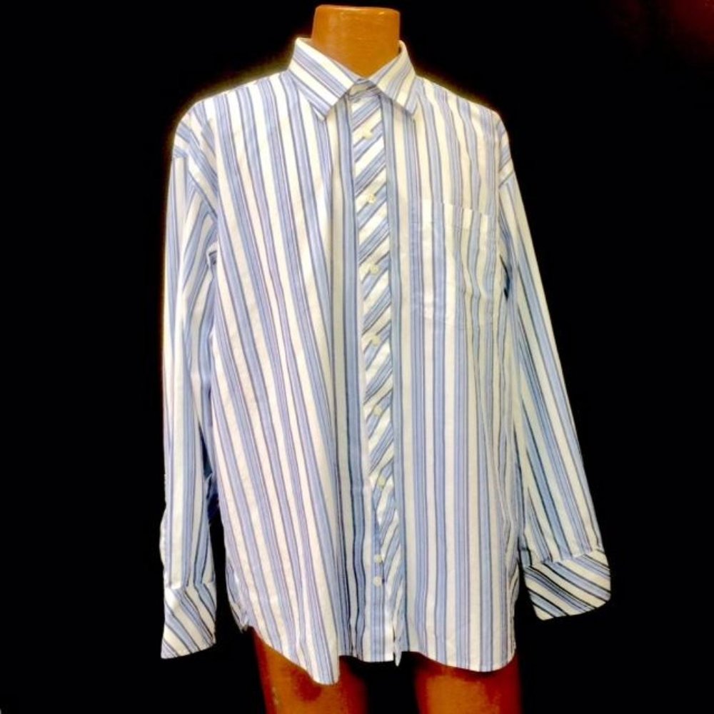 Ted Baker Blue White Striped Dress Shirt